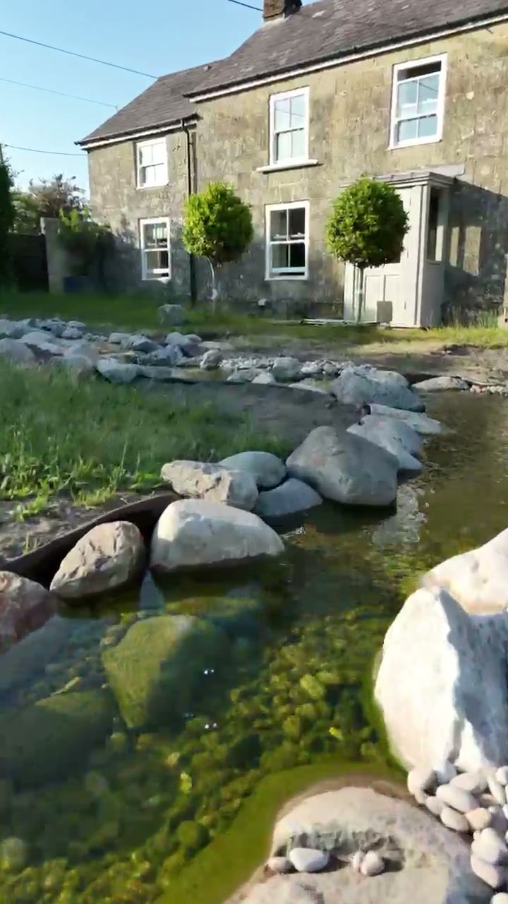 A natural pond and stream we built
