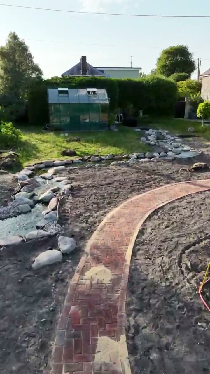 A rockery pond and stream we built